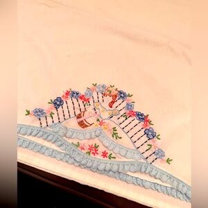 Vintage Embroidered body pillow, pillowcase